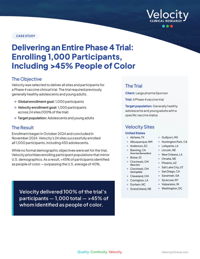 Velocity_Case Studies_Entire Phase 4 Trial